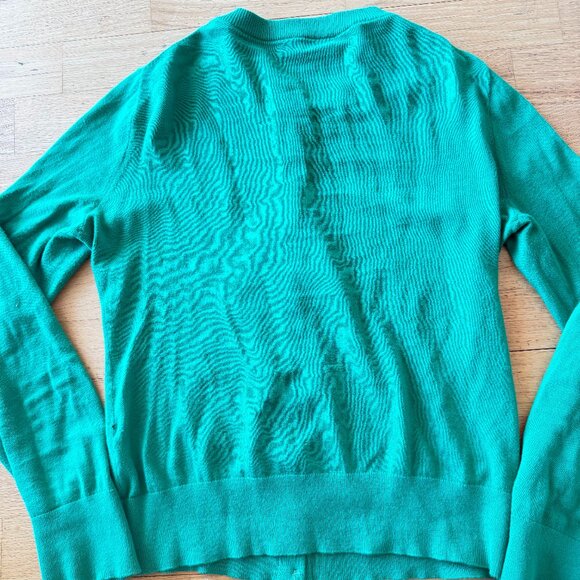 J CREW COTTON CARDIGAN TOP SWEATER GOLD BUTTONS S GREEN - Picture 7 of 8